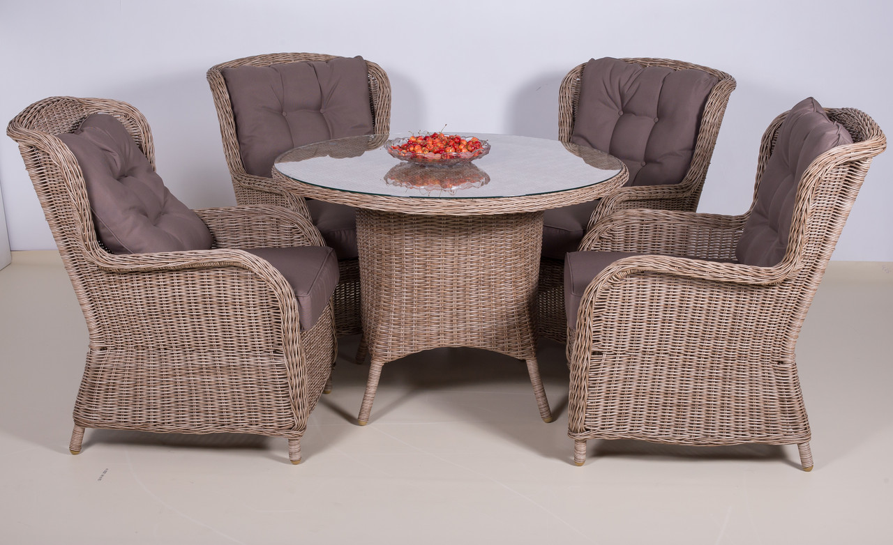 RICCIONE стол D110 жгут Rattan Grey (Вьетнам)