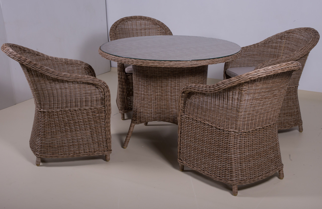 Композиция плетеной мебели RICCIONE+NEW COVENTRY цвет Rattan Grey (Вьетнам)