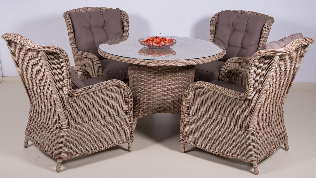 Композиция плетеной мебели MONTANO RELAX+RICCIONE жгут Rattan Grey (Вьетнам)