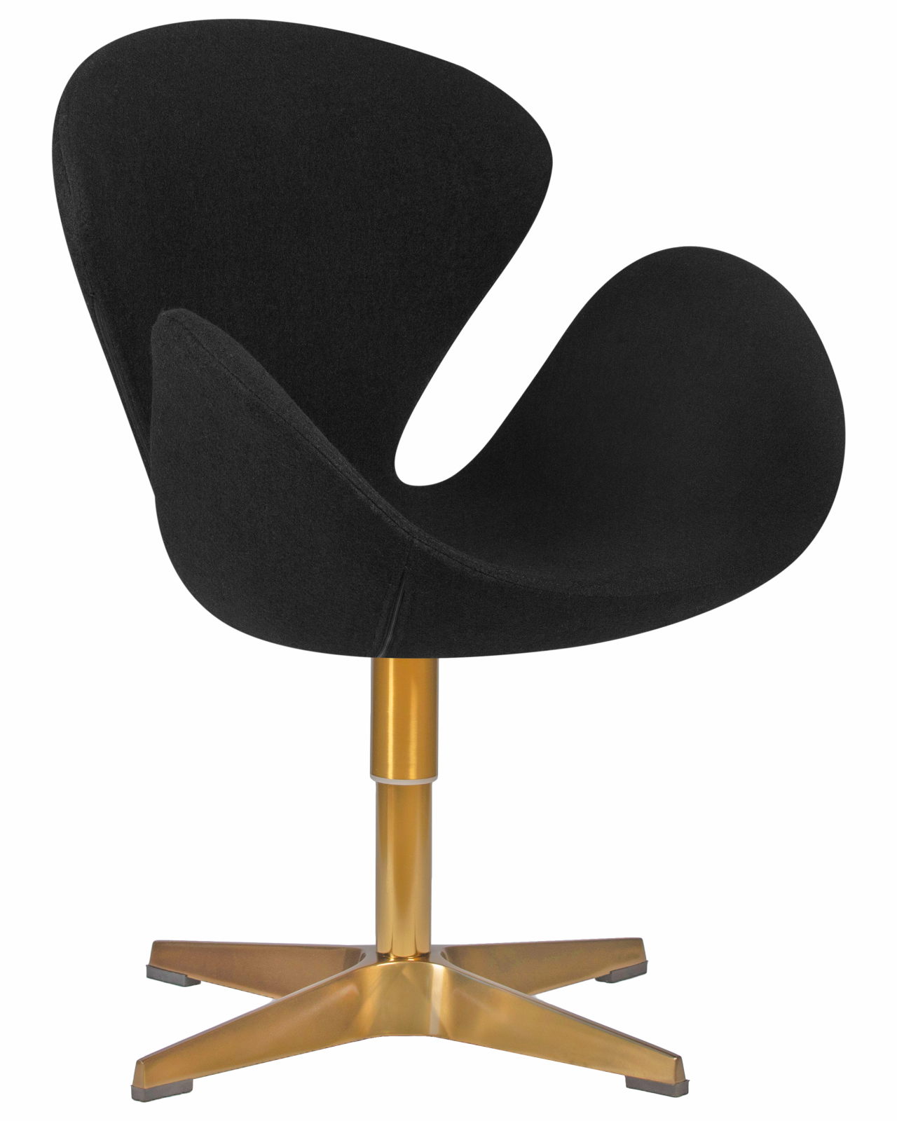 Кресло дизайнерское DOBRIN SWAN (черная ткань AF9, золотое основание)
